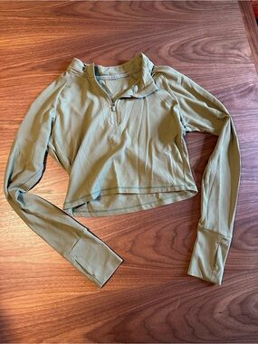 Paragon Fitwear 1/4 Crop Zip Seafoam Long Sleeve
